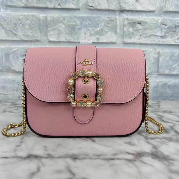 Coach Gemma Crossbody With Jeweled Buckle In Powder Pink Multi - Picture 2 of 11